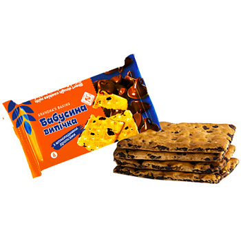 Печиво затяжне з начинкою "Бабусина випічка" з шоколадними дропсами, 1632г (24*68г)